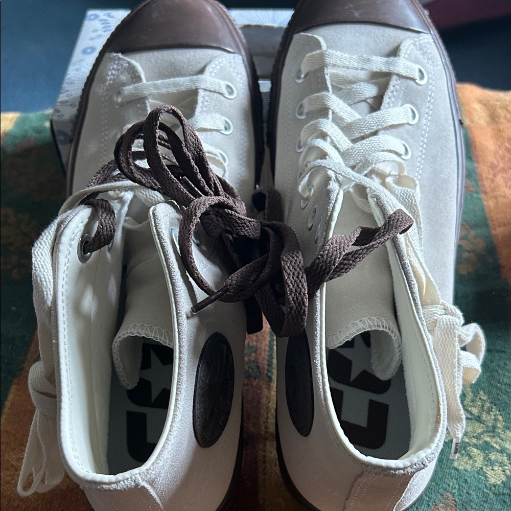 Converse Cream and Brown High-Tops